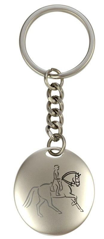 Silver Metal Dressage Keychain