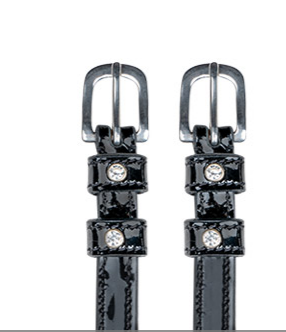 Patent Spur Straps with Crystals