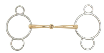 3 Ring Gag, soft contact, single jointed