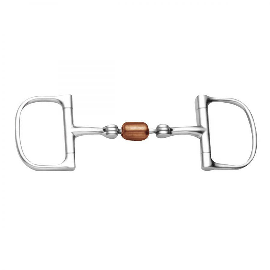 Korsteel Copper Roller Double Jointed Dee Ring Snaffle