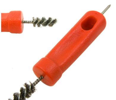 Stud hole cleaner with wire brush