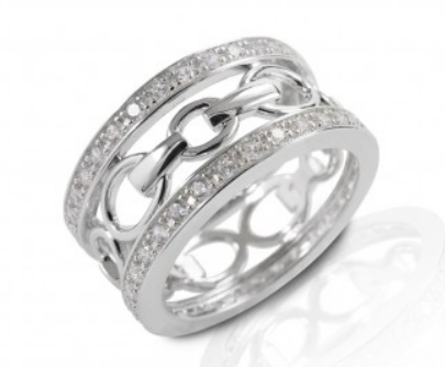 Sterling Silver Wide Band Horse Bit Ring