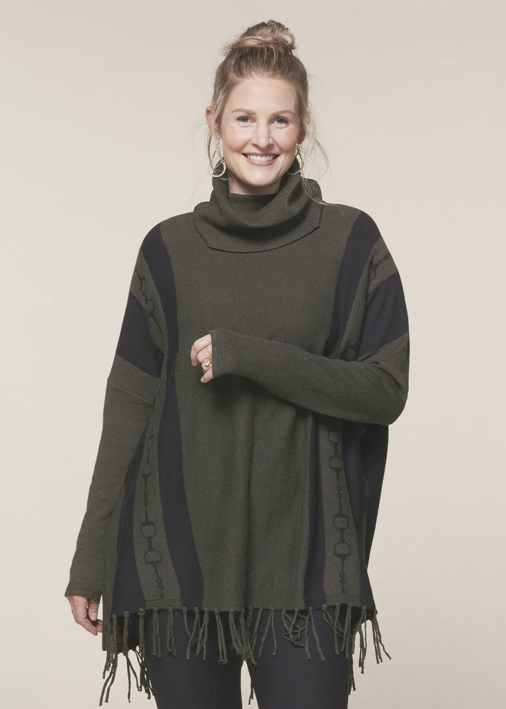 Turtleneck Poncho Sweater