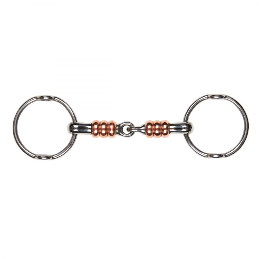 Copper Cherry Roller Loose Ring Gag Snaffle