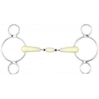Happy Mouth Double Jointed 3 Ring Gag with Roller
