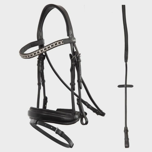 BR Anky Rolled Flash Dressage Bridle