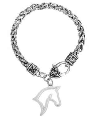 Horse Head Bracelet: Silver